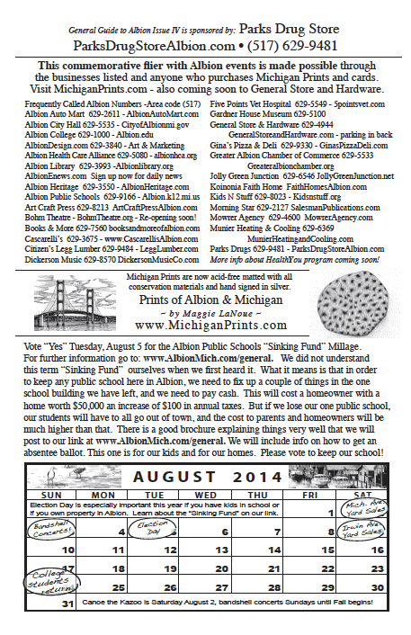 General Guide to  Albion Michigan August 2014
