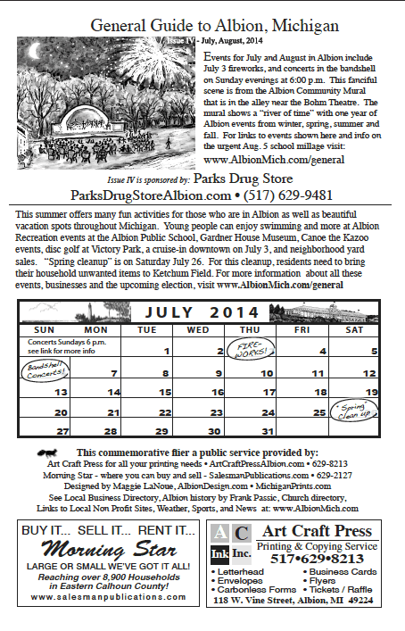 General Guide to Albion Michigan July 2014